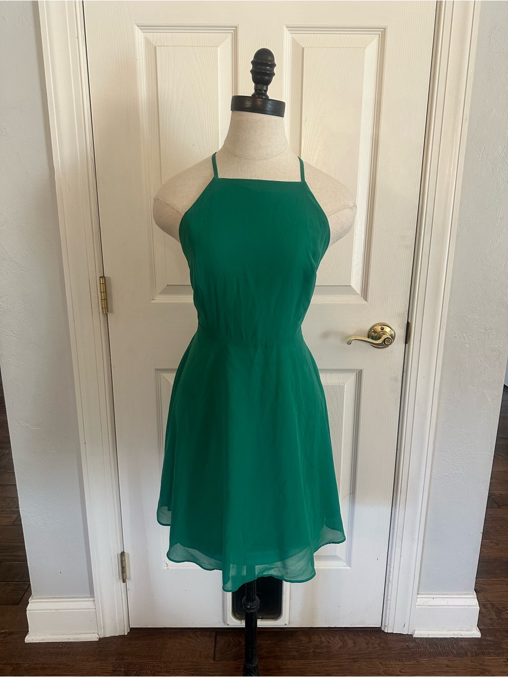 Lulu's Emerald Green Halter Midi Dress